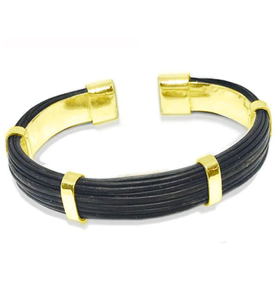 Pulsera-rigida-plana-pelo-bufalo-en-Oro-Amarillo-18-kilates-14-mms-foto-4