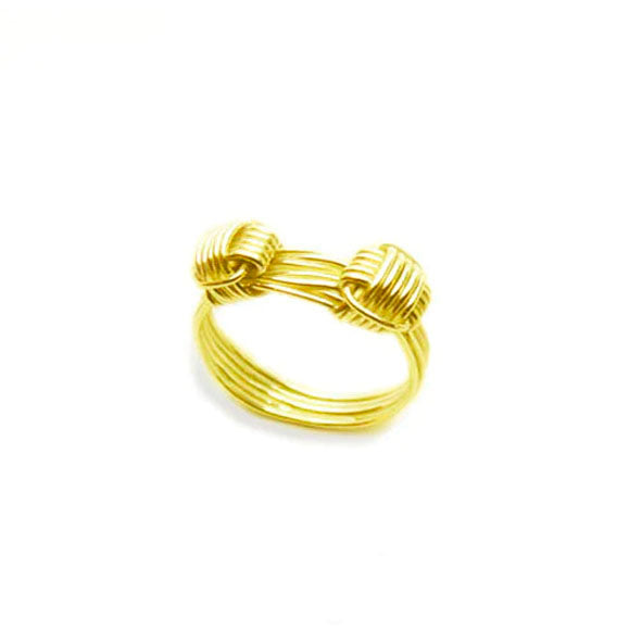 anillo 2 nudos africano en oro amarillo 18 kilates