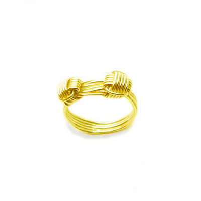 anillo 2 nudos africano en oro amarillo 18 kilates 2