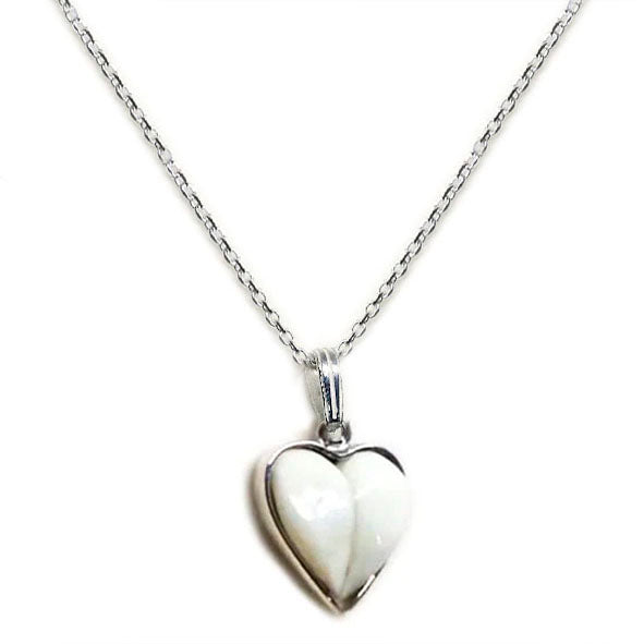 collar corazón perla venado con plata 1