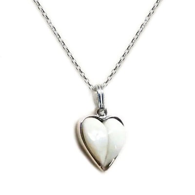 collar corazón perla venado con plata 2