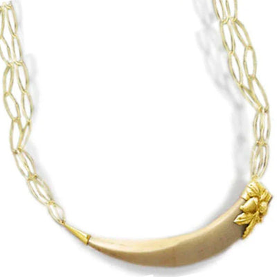 collar facochero hoja bellota doble cadena en oro 18 kilates 3