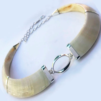 collar jabalí centro oval con plata 10