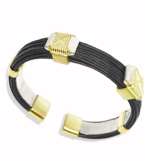 pulsera-2-nudos-africanos-en-Oro-y-Plata-con-pelo-de-Bufalo-foto-2