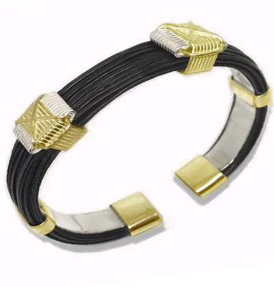 pulsera-2-nudos-africanos-en-Oro-y-Plata-con-pelo-de-Bufalo-foto-4