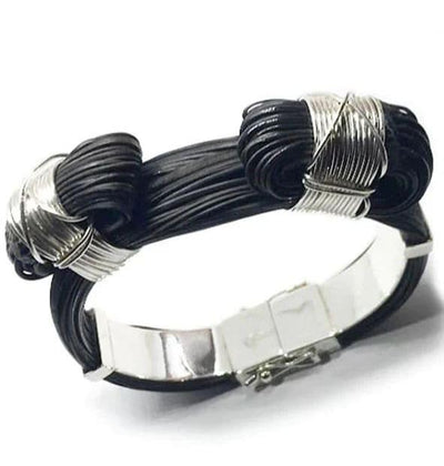 pulsera-2-nudos-corredizos-muy-gruesa-en-pelo-bufalo-con-plata-de-ley-y-cierre