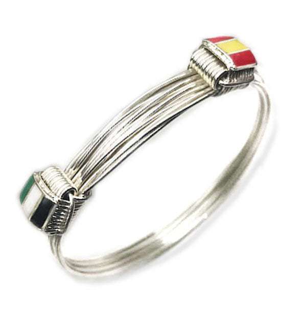 pulsera-nudos-corredizos-con-bandera-de-Espana-y-bandera-Extremadura-en-plata-de-ley-2