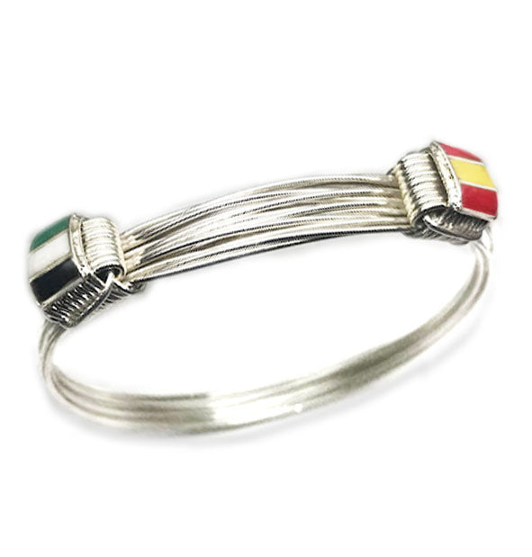 pulsera-nudos-corredizos-con-bandera-de-Espana-y-bandera-Extremadura-en-plata-de-ley