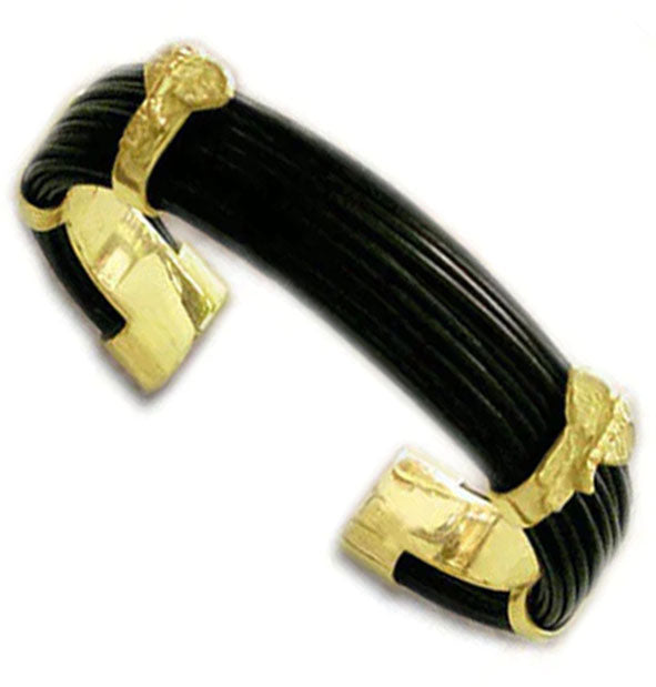 pulsera-plana-pelo-bufalo-con-2-elefantes-en-oro-18-kilates