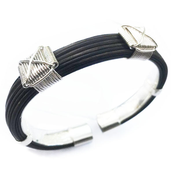 pulsera-plana-pelo-bufalo-nudos-africanos-en-plata-foto-6