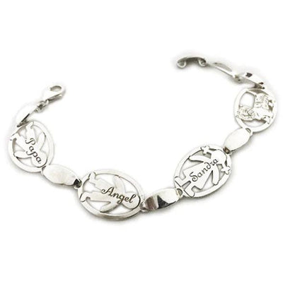 pulsera eslabones familia en plata