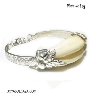 pulsera-doble-colmillos-jabali-hojas-bellota-con-plata-1